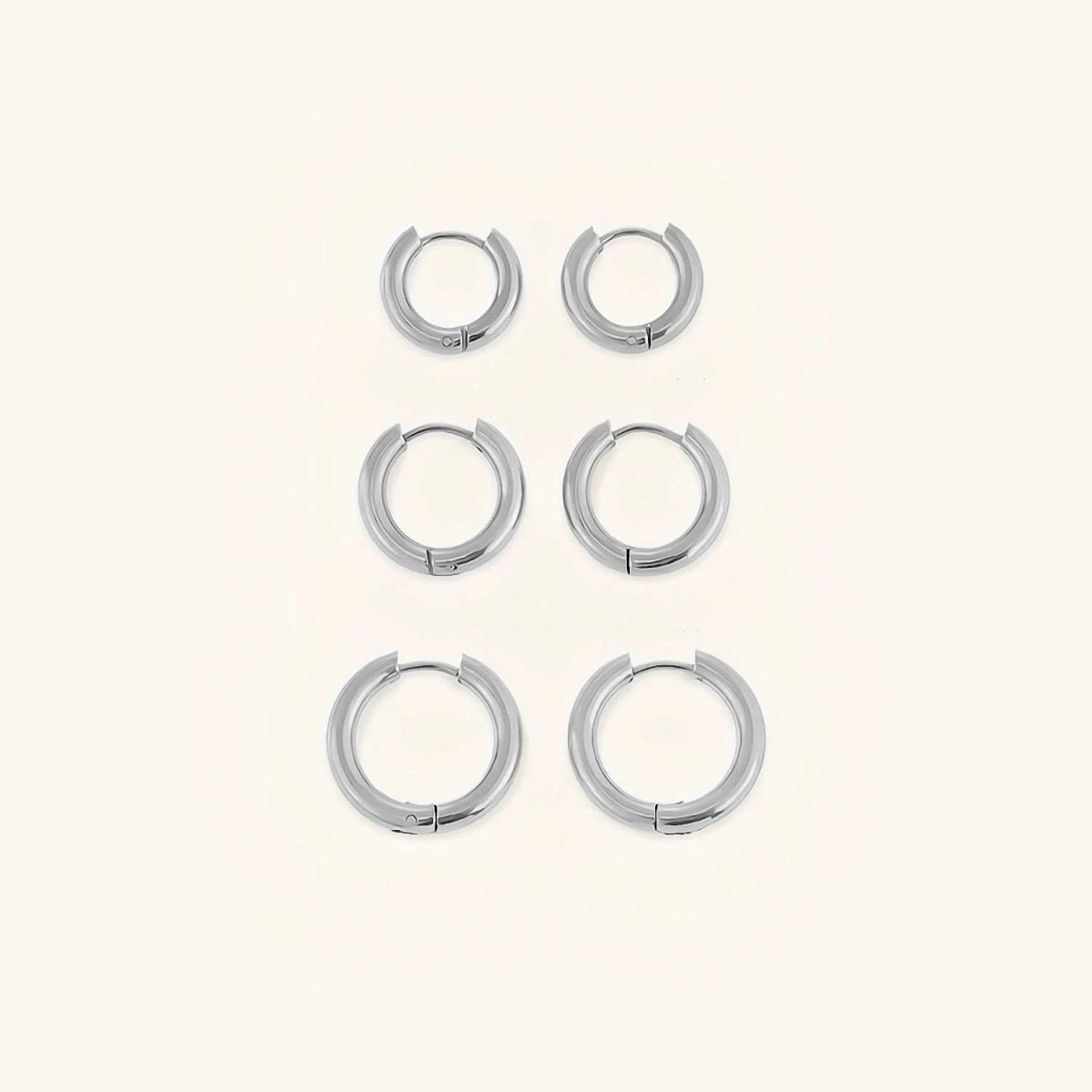 Crown Triple Hoop Earrings Set – 18K Gold Plated