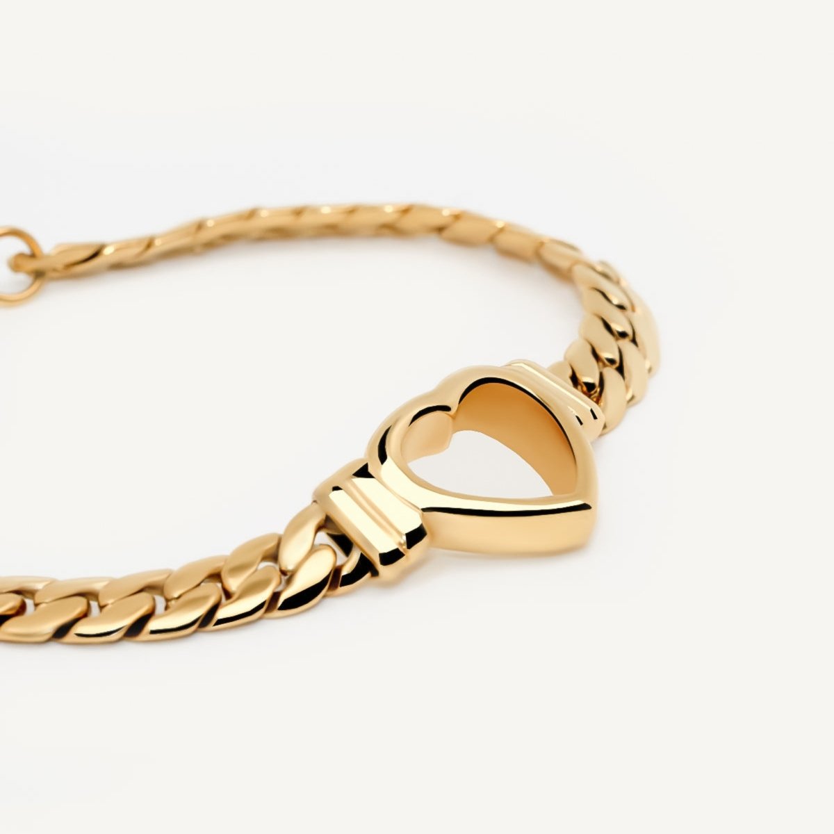 Crown Minimal Heart 18K Gold Plated Bracelet