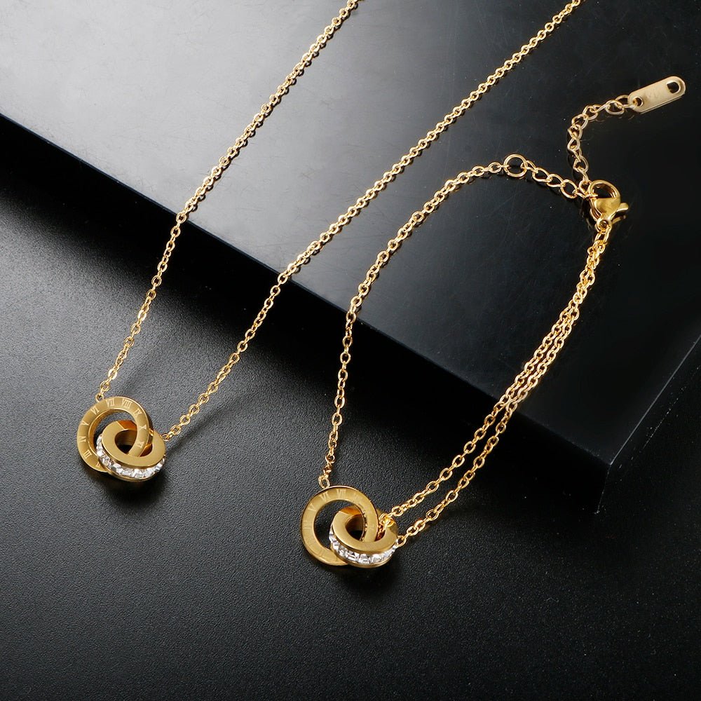 Crown Imperial Zirconia 18K Gold Plated Necklace