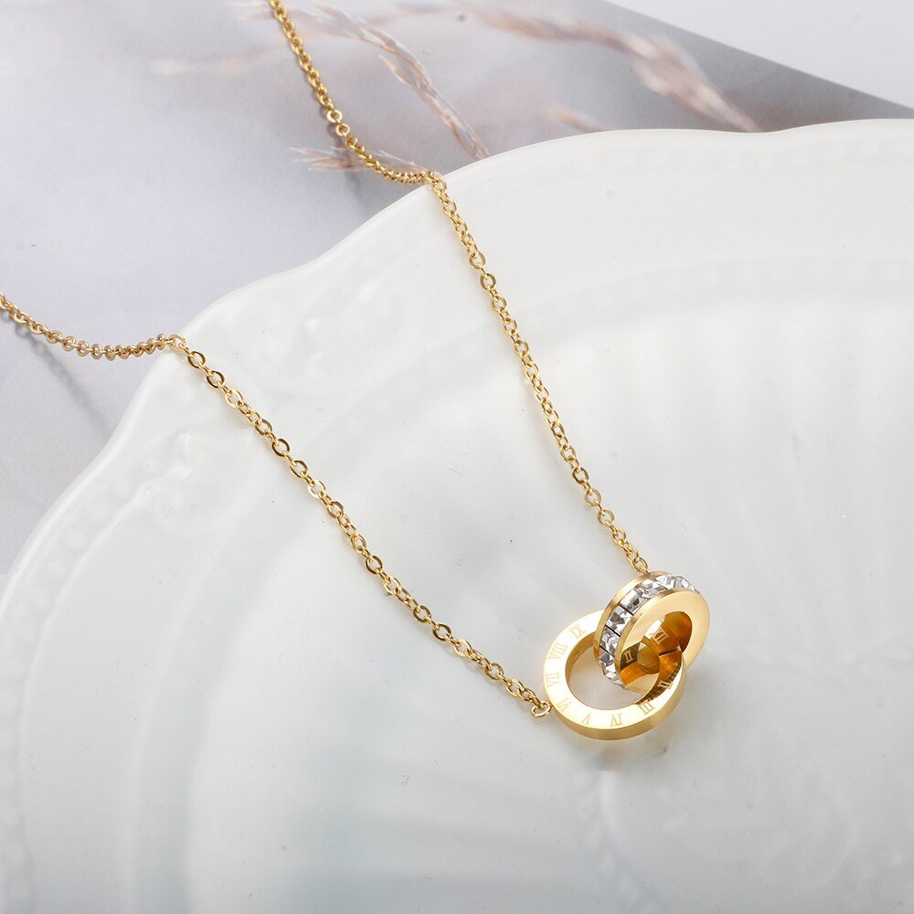 Crown Imperial Zirconia 18K Gold Plated Necklace