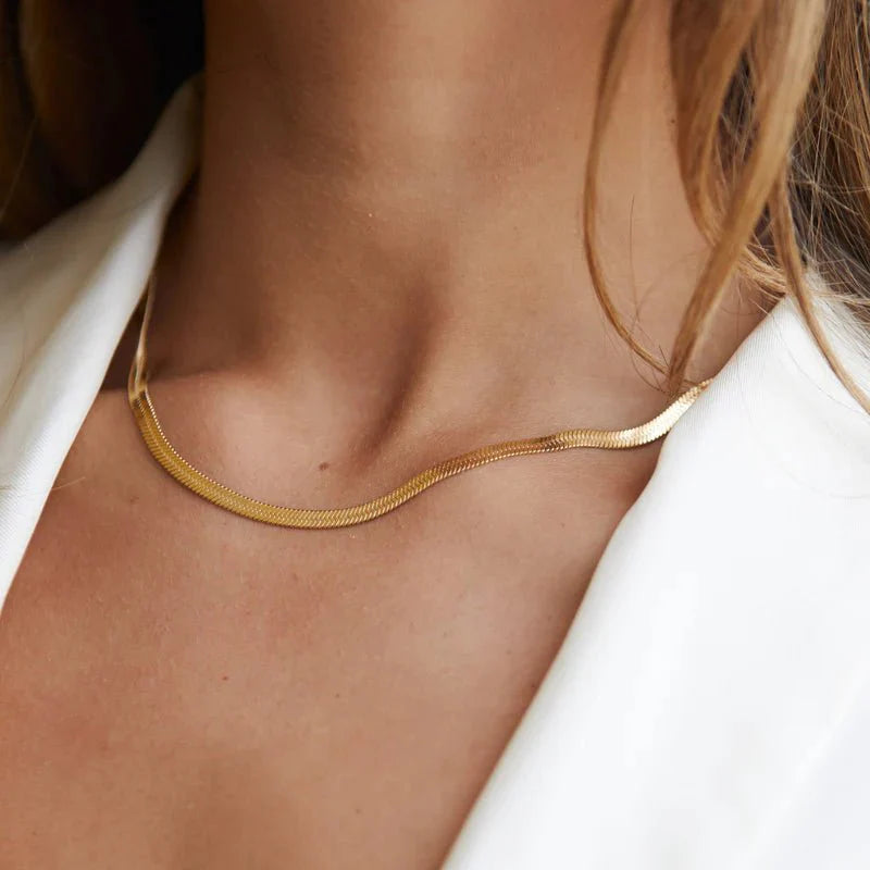 Crown Snake Chain 18K Gold Plated Necklace
