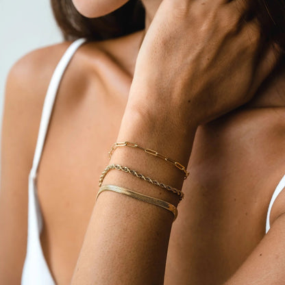 Crown Essential Bracelet Set – 18K Gold Plated (3 Pieces)