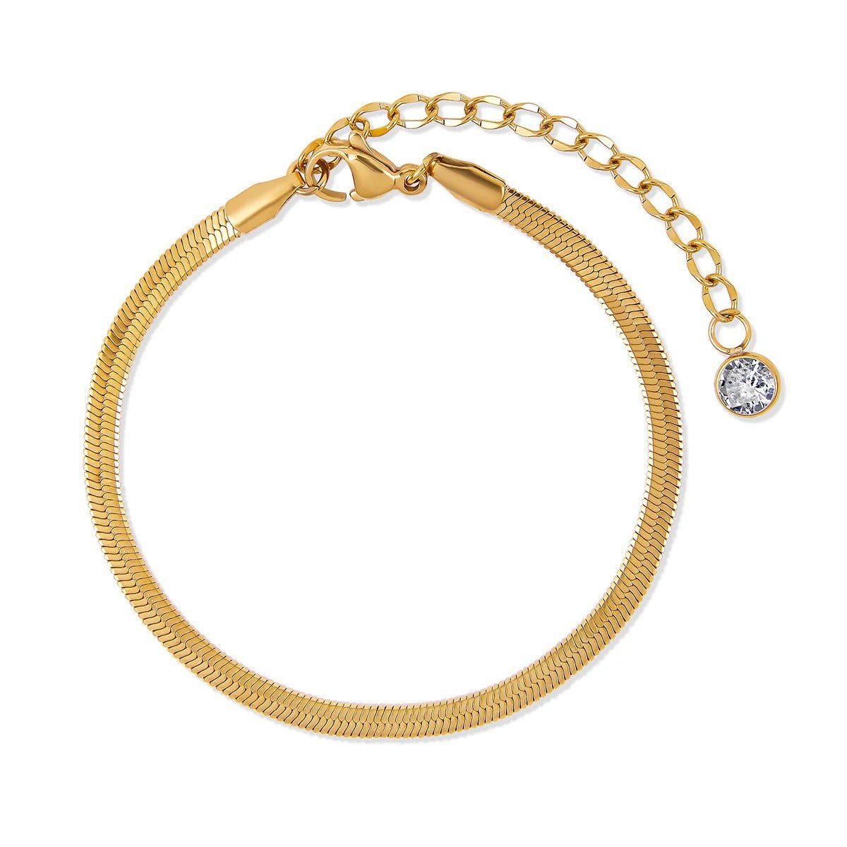 Crown Glamour Zirconia Bracelet Set – 18K Gold Plated (5 Pieces)