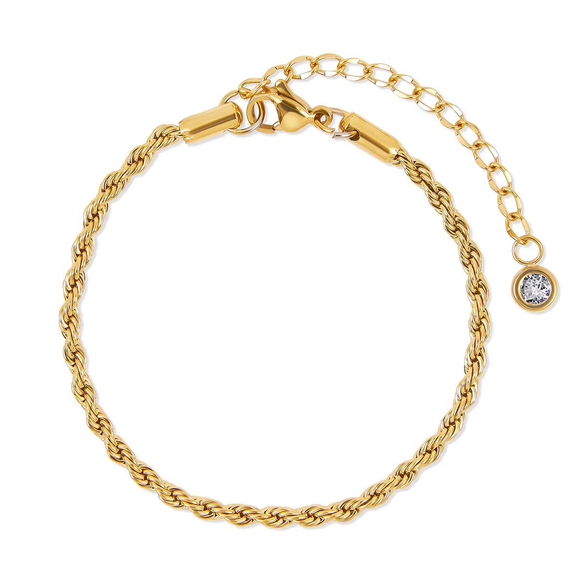 Crown Glamour Zirconia Bracelet Set – 18K Gold Plated (5 Pieces)