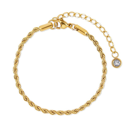 Crown Glamour Zirconia Bracelet Set – 18K Gold Plated (5 Pieces)