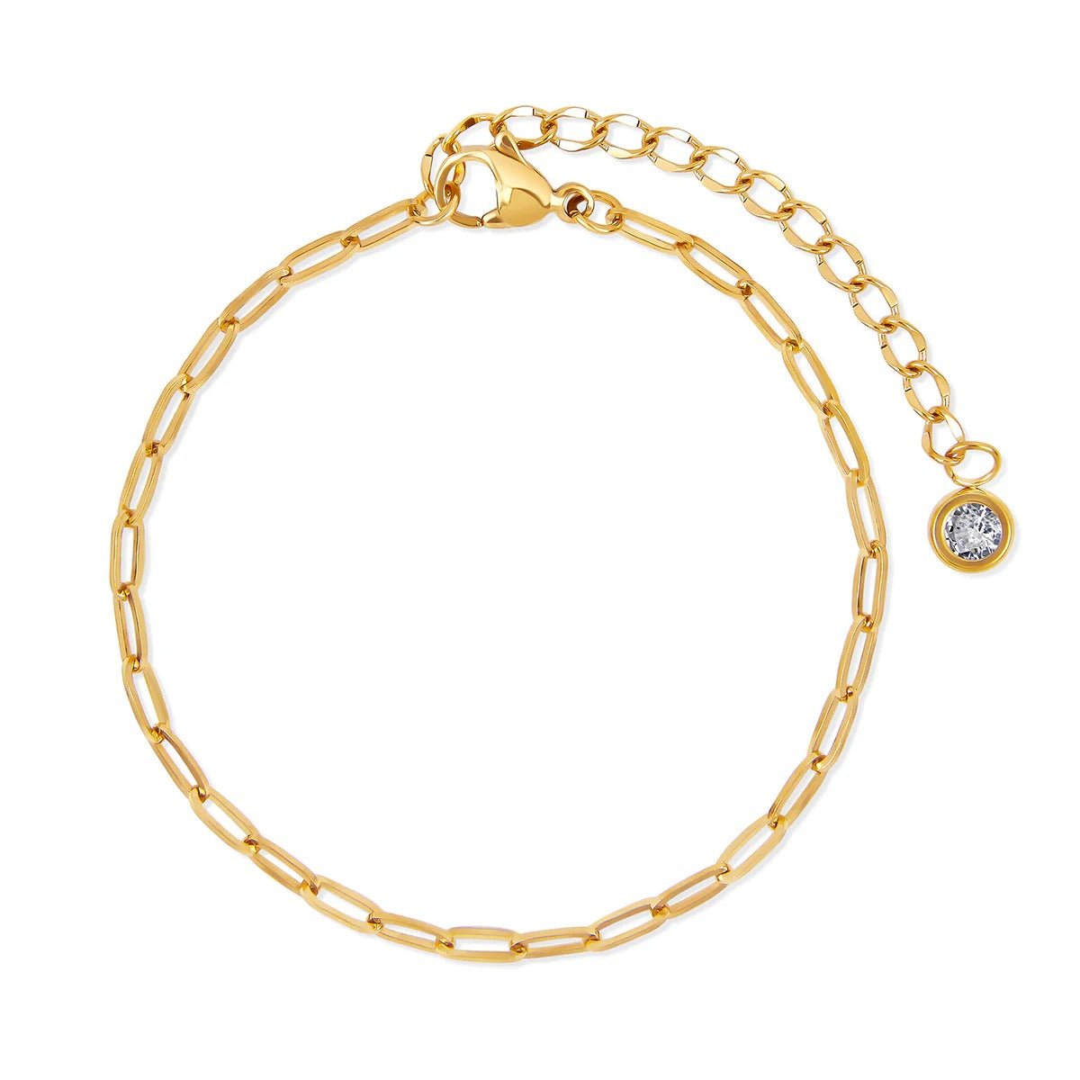 Crown Glamour Zirconia Bracelet Set – 18K Gold Plated (5 Pieces)