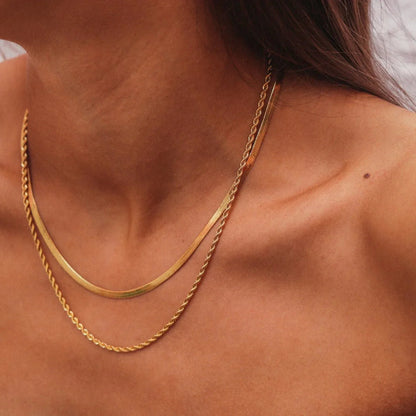 Crown Melina Layered Necklace Set – 18K Gold Plated