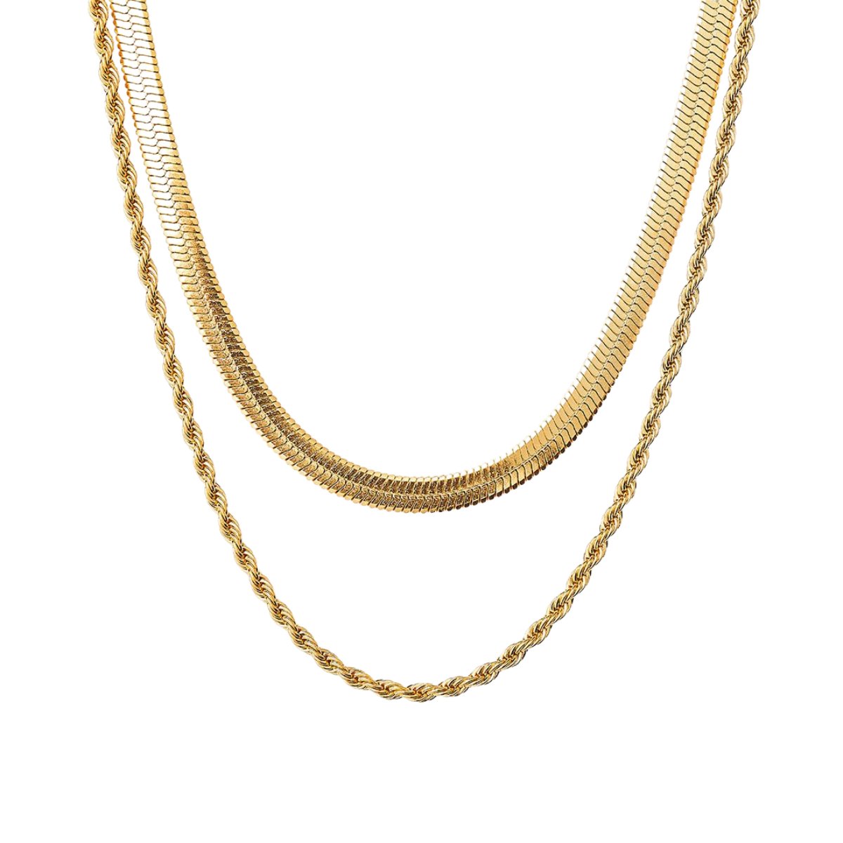 Crown Melina Layered Necklace Set – 18K Gold Plated