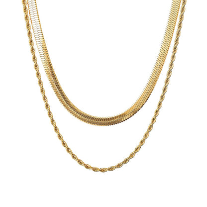 Crown Melina Layered Necklace Set – 18K Gold Plated