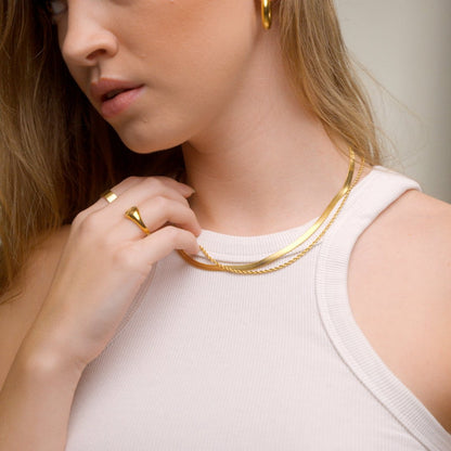 Crown Melina Layered Necklace Set – 18K Gold Plated