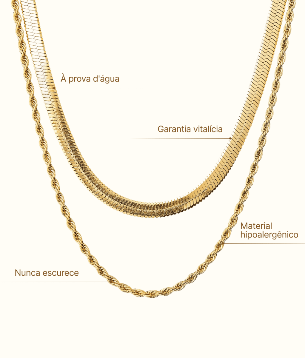 Crown Melina Layered Necklace Set – 18K Gold Plated