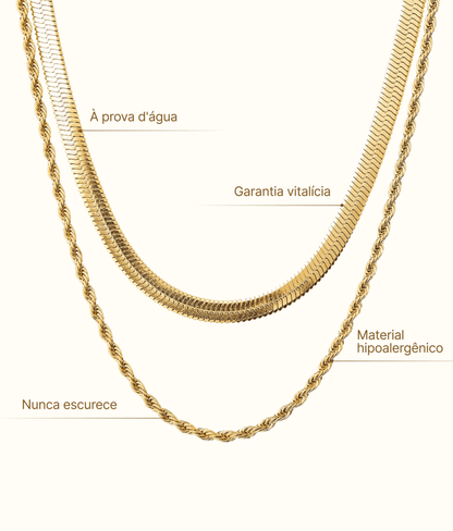 Crown Melina Layered Necklace Set – 18K Gold Plated