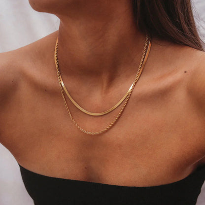 Crown Melina Layered Necklace Set – 18K Gold Plated