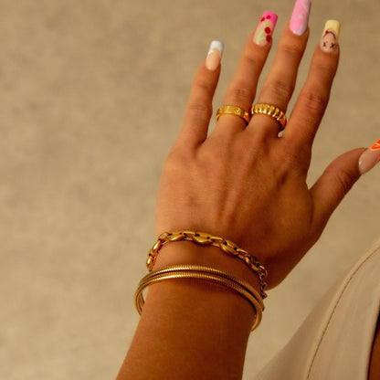 Crown Triple Spiral 18K Gold Plated Bracelet